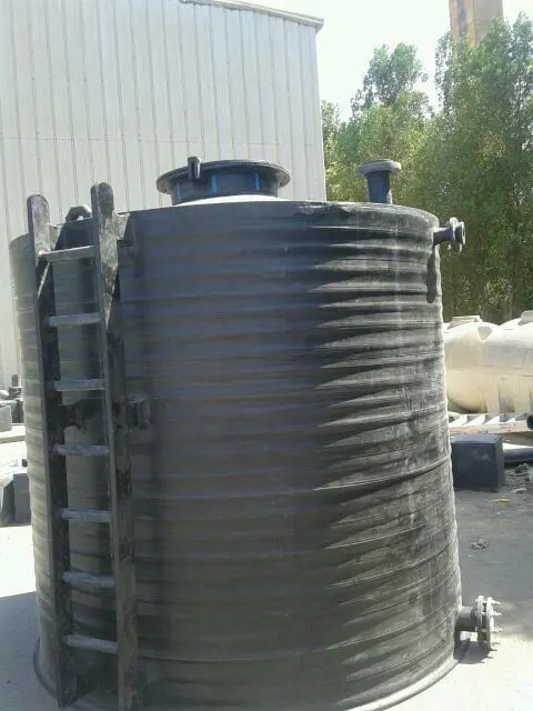 Fabricated HDPE storage tank with access ladder and flanged outlets in Kuwait