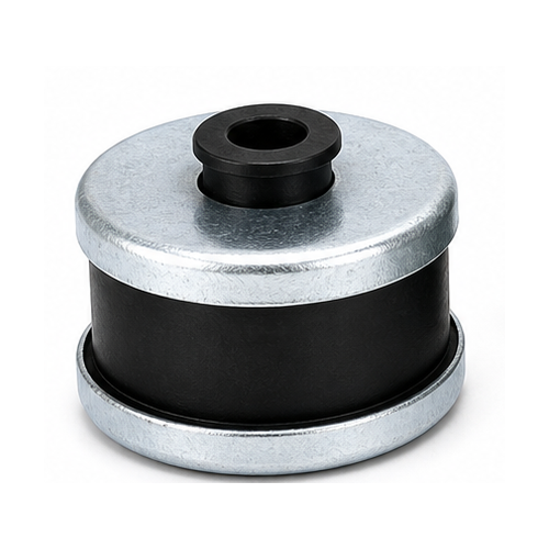Duct mount vibration isolator — compact elastomeric mount for ductwork and pipe brackets leaving a fan coil unit