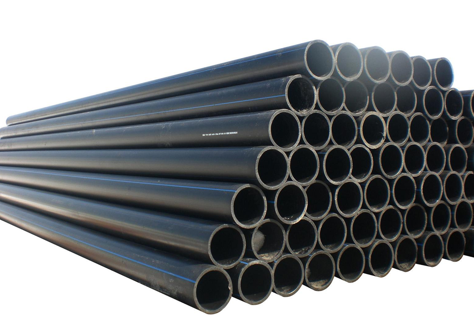 PE100 HDPE pipe stored on site in Kuwait