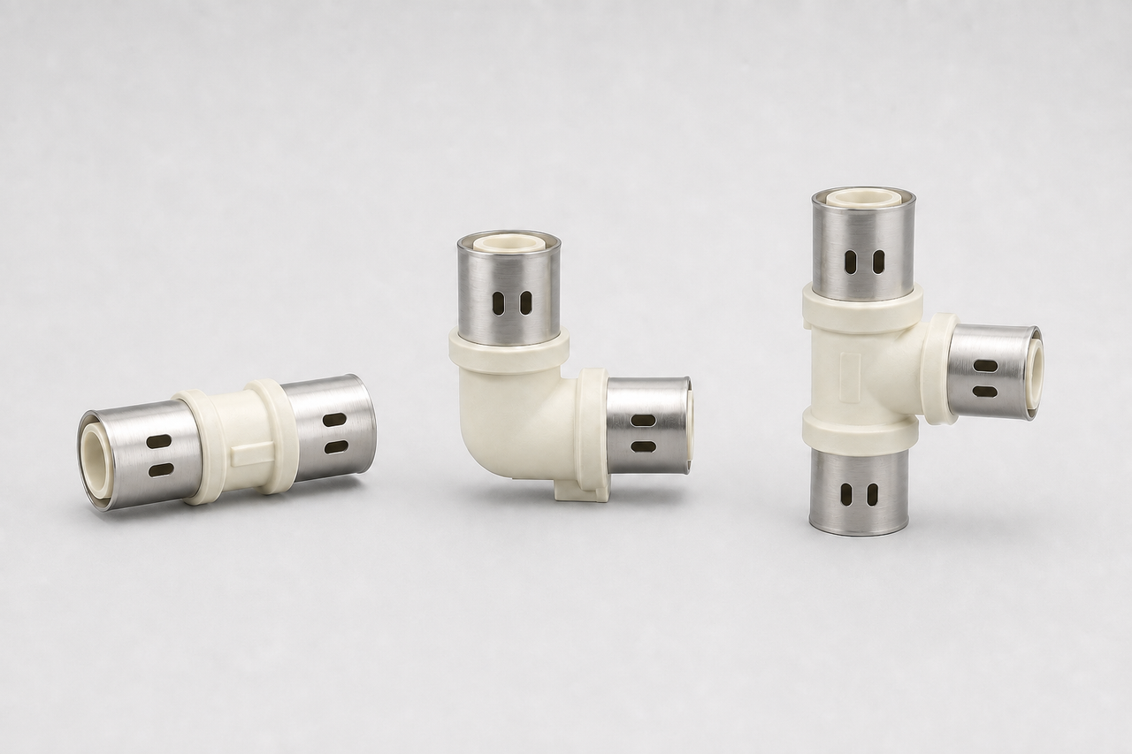 MLC composite press fittings with PPSU inserts