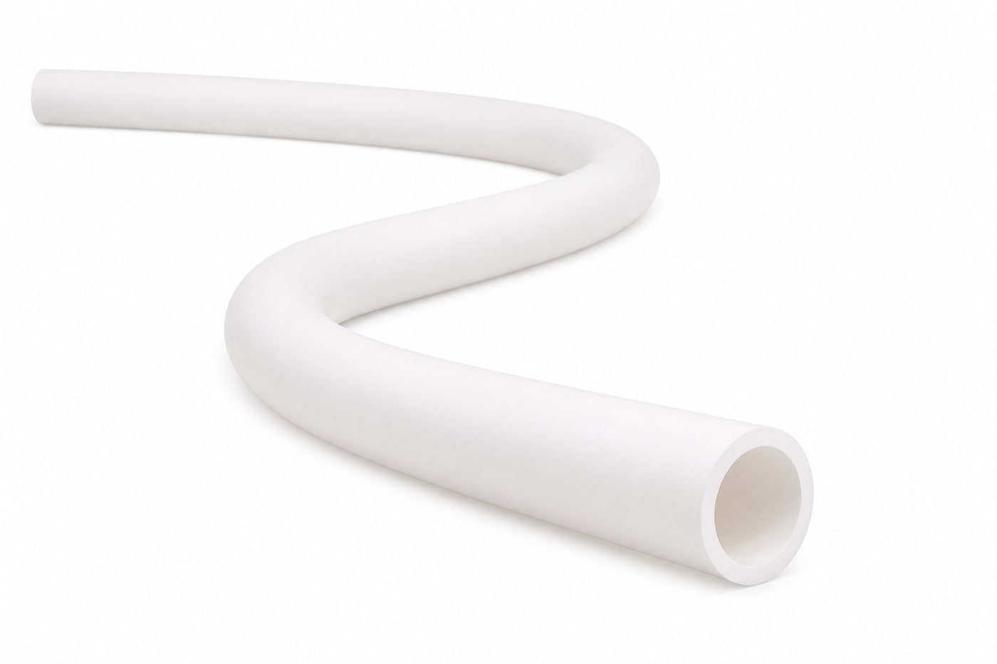 Single length of bare white PE-Xa PEX pipe