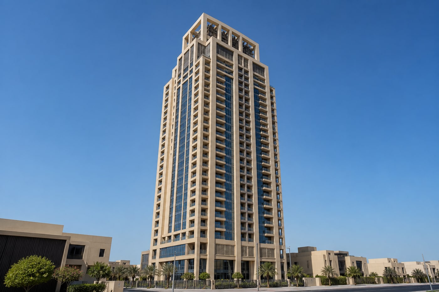 Residential high-rise tower in Kuwait — pumped risers and static head call for PN10 PEX